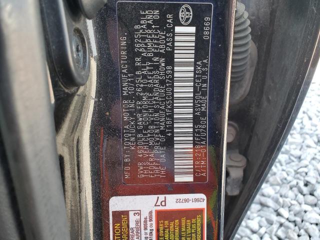 Photo 11 VIN: 4T1BF1FK5CU017598 - TOYOTA CAMRY BASE 