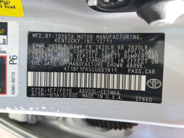 Photo 12 VIN: 4T1BF1FK5CU031811 - TOYOTA CAMRY BASE 