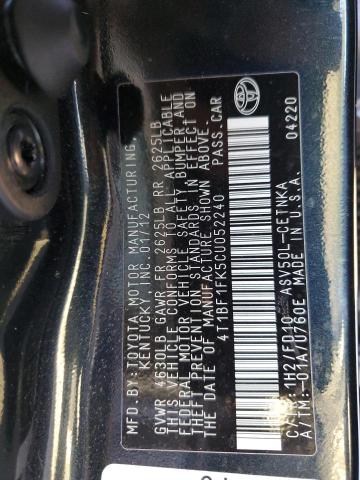 Photo 12 VIN: 4T1BF1FK5CU052240 - TOYOTA CAMRY 