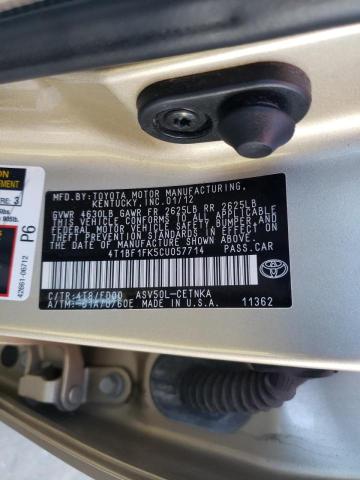 Photo 9 VIN: 4T1BF1FK5CU057714 - TOYOTA CAMRY BASE 