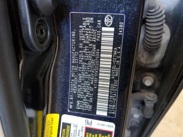 Photo 11 VIN: 4T1BF1FK5CU075064 - TOYOTA CAMRY BASE 