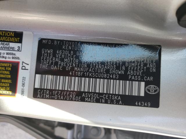 Photo 9 VIN: 4T1BF1FK5CU082483 - TOYOTA CAMRY BASE 