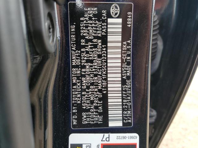 Photo 11 VIN: 4T1BF1FK5CU123341 - TOYOTA CAMRY BASE 