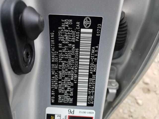 Photo 9 VIN: 4T1BF1FK5CU125686 - TOYOTA CAMRY BASE 