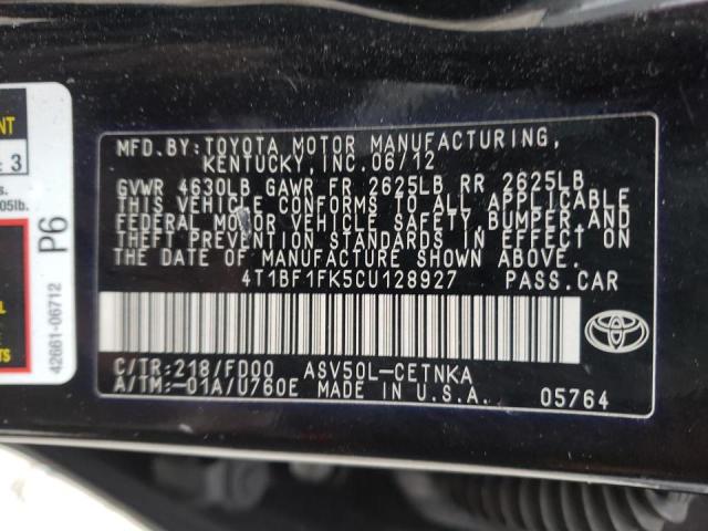 Photo 9 VIN: 4T1BF1FK5CU128927 - TOYOTA CAMRY 