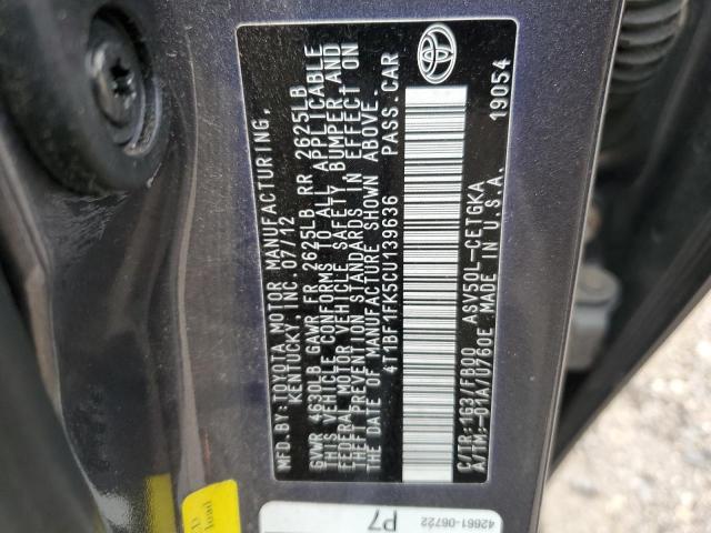 Photo 12 VIN: 4T1BF1FK5CU139636 - TOYOTA CAMRY BASE 