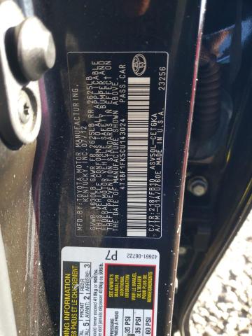 Photo 11 VIN: 4T1BF1FK5CU143024 - TOYOTA CAMRY 