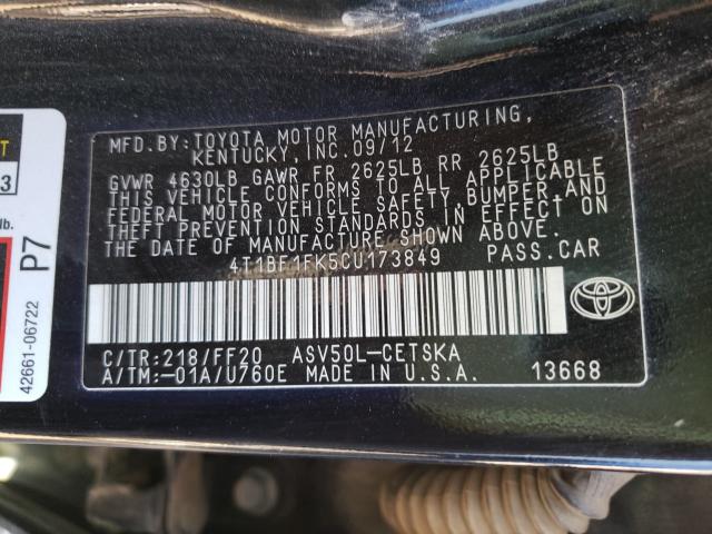 Photo 9 VIN: 4T1BF1FK5CU173849 - TOYOTA CAMRY BASE 