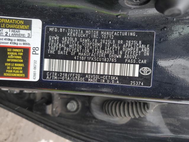 Photo 11 VIN: 4T1BF1FK5CU183765 - TOYOTA CAMRY BASE 