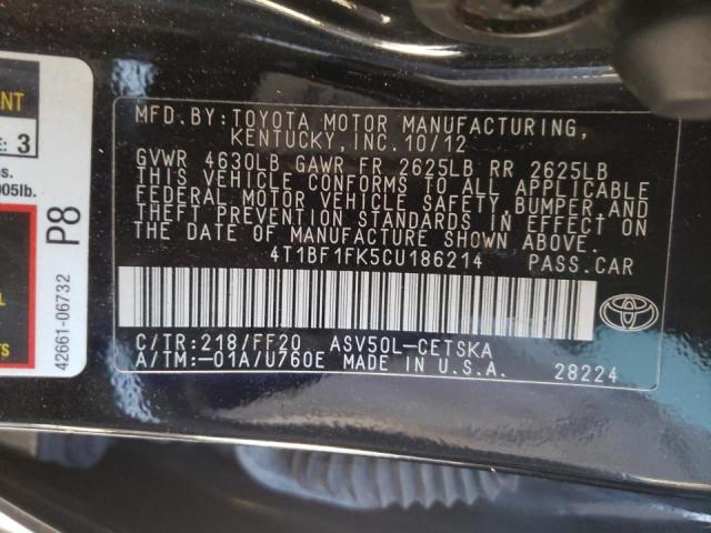 Photo 9 VIN: 4T1BF1FK5CU186214 - TOYOTA CAMRY BASE 