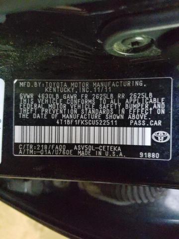 Photo 9 VIN: 4T1BF1FK5CU522511 - TOYOTA CAMRY BASE 