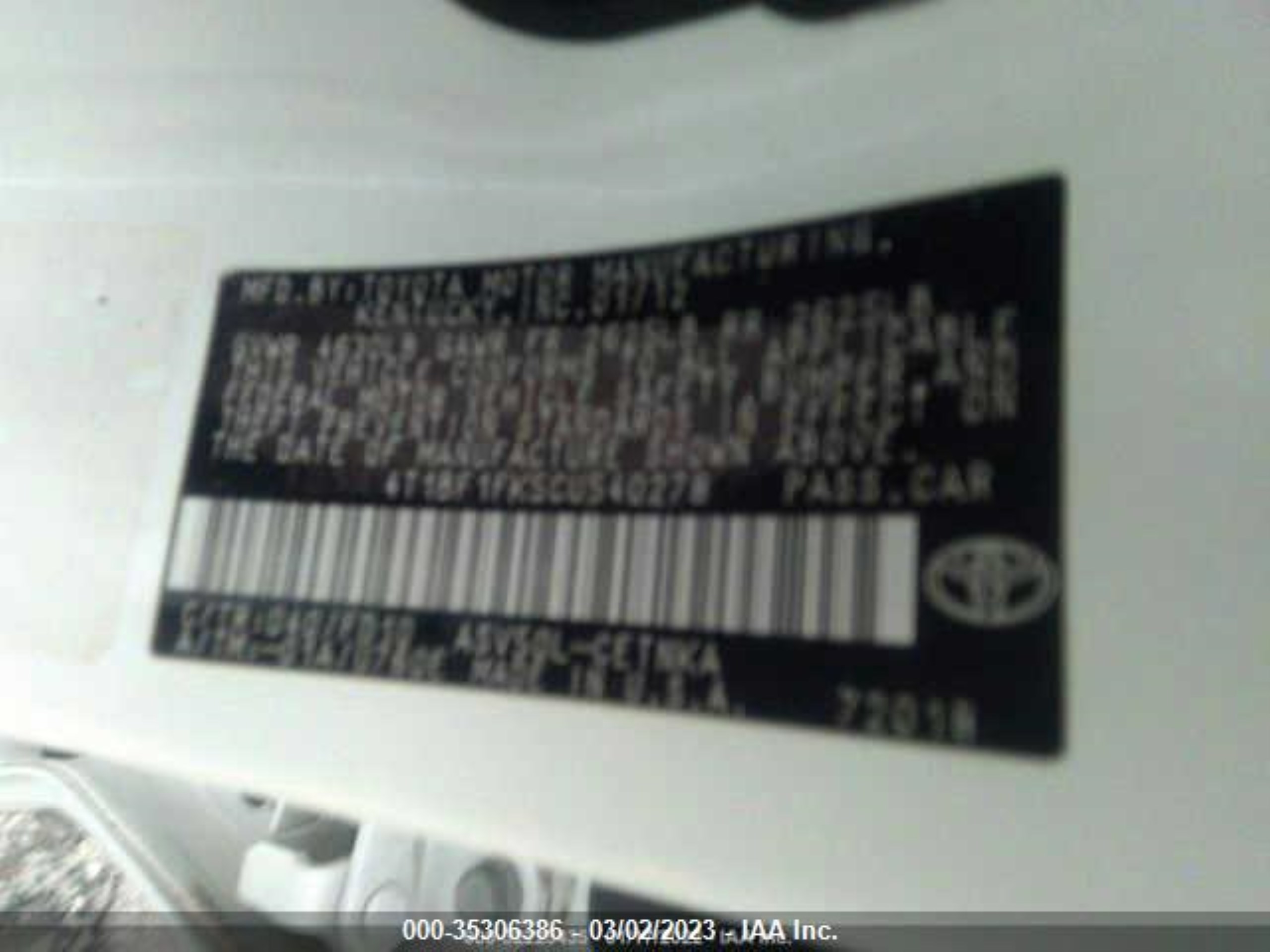 Photo 8 VIN: 4T1BF1FK5CU540278 - TOYOTA CAMRY 