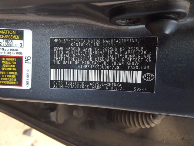 Photo 9 VIN: 4T1BF1FK5CU601709 - TOYOTA CAMRY BASE 