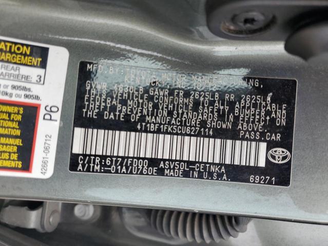 Photo 11 VIN: 4T1BF1FK5CU627114 - TOYOTA CAMRY BASE 