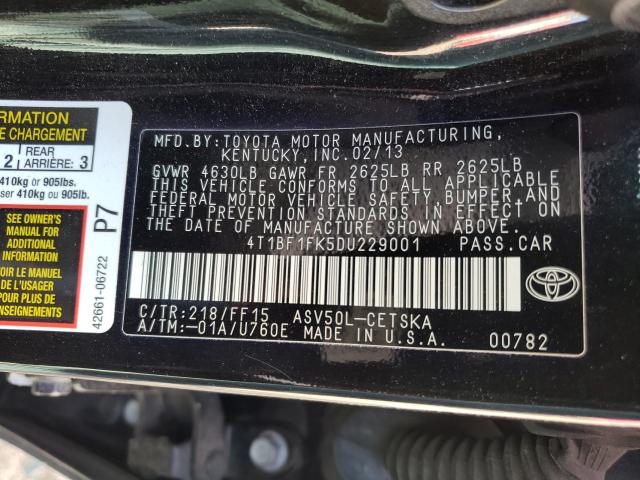 Photo 9 VIN: 4T1BF1FK5DU229001 - TOYOTA CAMRY L 