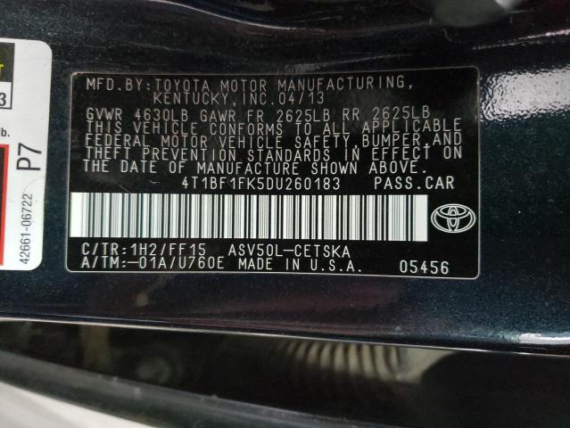 Photo 11 VIN: 4T1BF1FK5DU260183 - TOYOTA CAMRY L 