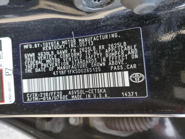 Photo 11 VIN: 4T1BF1FK5DU265125 - TOYOTA CAMRY L 