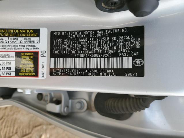 Photo 11 VIN: 4T1BF1FK5DU278263 - TOYOTA CAMRY 