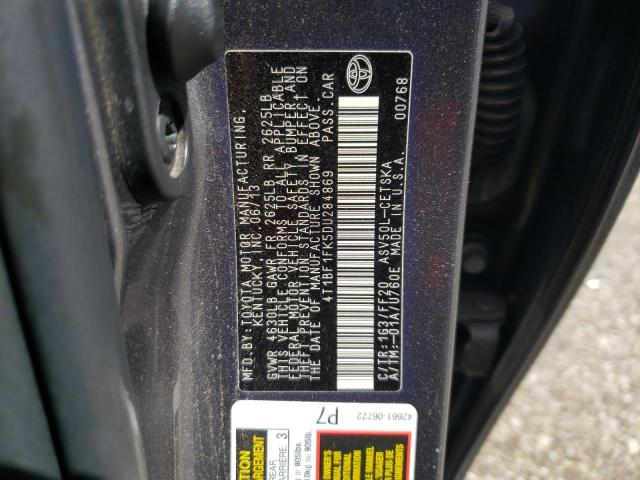 Photo 12 VIN: 4T1BF1FK5DU284869 - TOYOTA CAMRY L 