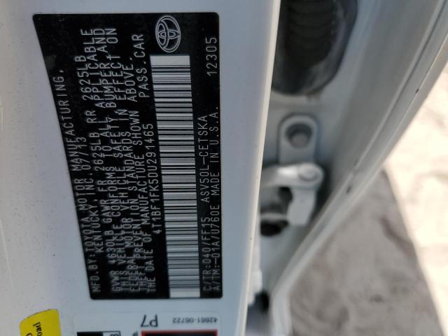 Photo 11 VIN: 4T1BF1FK5DU291465 - TOYOTA CAMRY L 