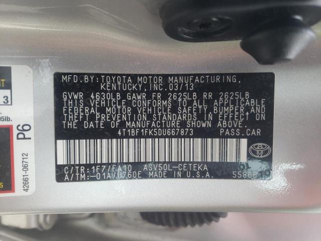 Photo 9 VIN: 4T1BF1FK5DU667873 - TOYOTA CAMRY L 