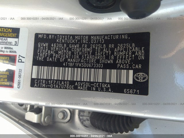 Photo 8 VIN: 4T1BF1FK5DU673303 - TOYOTA CAMRY 