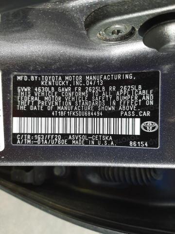 Photo 9 VIN: 4T1BF1FK5DU684494 - TOYOTA CAMRY L 