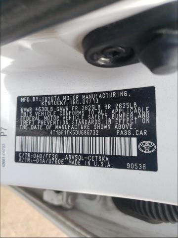 Photo 9 VIN: 4T1BF1FK5DU686732 - TOYOTA CAMRY L 