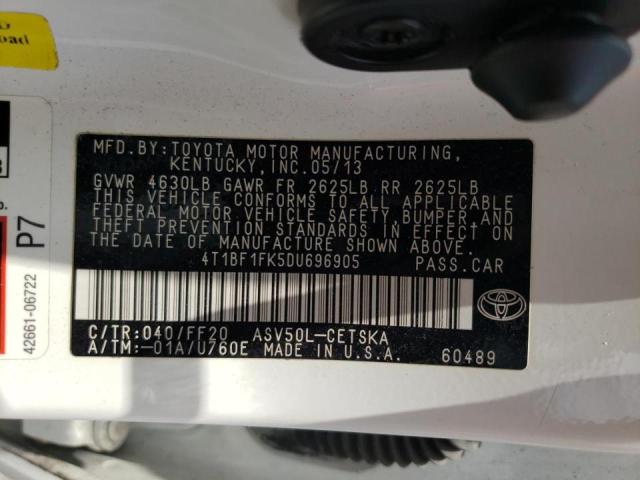 Photo 11 VIN: 4T1BF1FK5DU696905 - TOYOTA CAMRY 