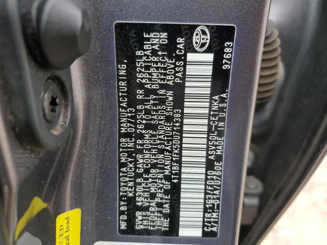 Photo 11 VIN: 4T1BF1FK5DU714383 - TOYOTA CAMRY L 