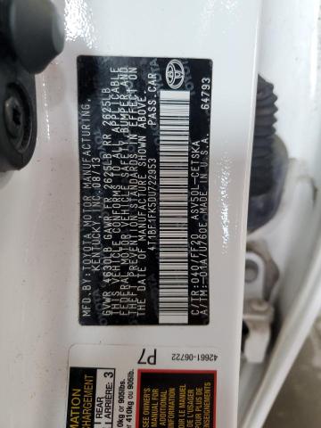 Photo 11 VIN: 4T1BF1FK5DU722953 - TOYOTA CAMRY L 