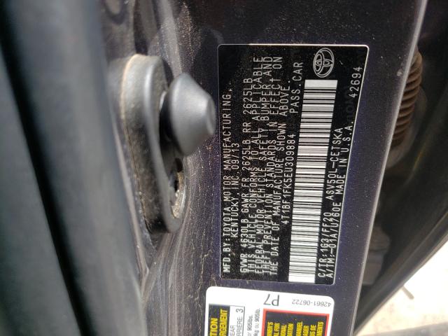 Photo 9 VIN: 4T1BF1FK5EU309884 - TOYOTA CAMRY L 