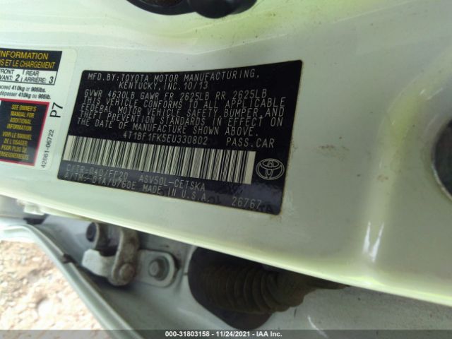 Photo 8 VIN: 4T1BF1FK5EU330802 - TOYOTA CAMRY 