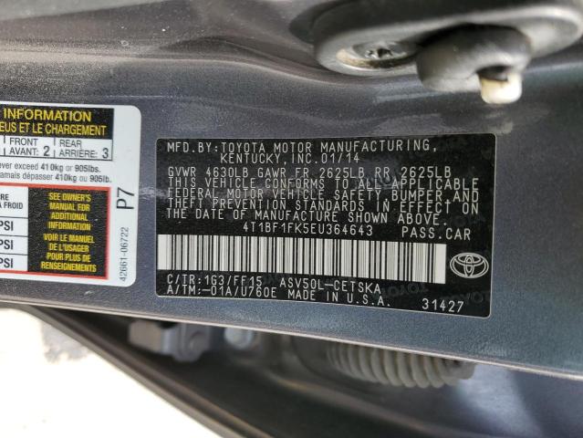 Photo 11 VIN: 4T1BF1FK5EU364643 - TOYOTA CAMRY L 