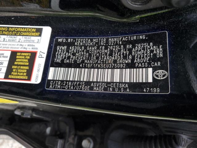 Photo 12 VIN: 4T1BF1FK5EU375092 - TOYOTA CAMRY 