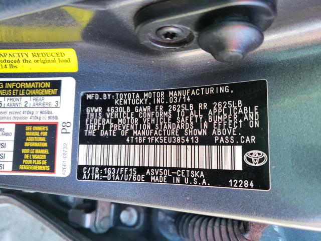 Photo 9 VIN: 4T1BF1FK5EU385413 - TOYOTA CAMRY L 