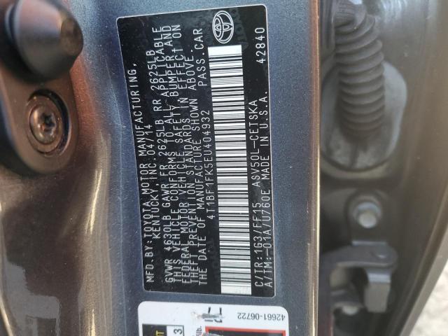 Photo 12 VIN: 4T1BF1FK5EU404932 - TOYOTA CAMRY L 