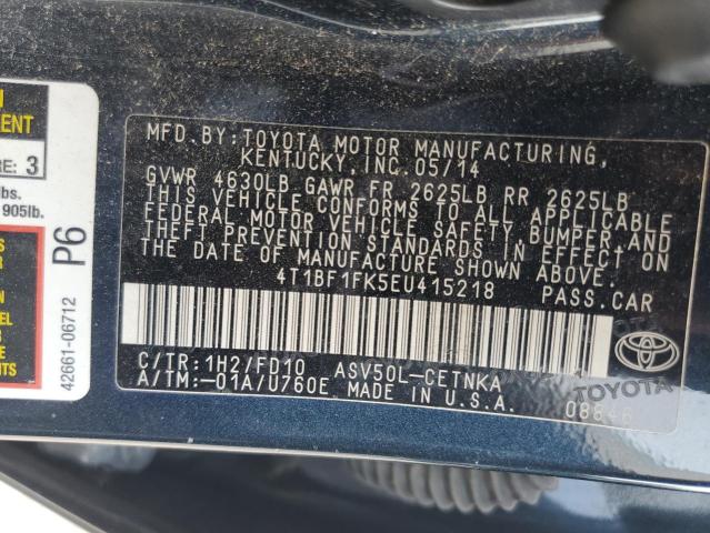 Photo 12 VIN: 4T1BF1FK5EU415218 - TOYOTA CAMRY L 