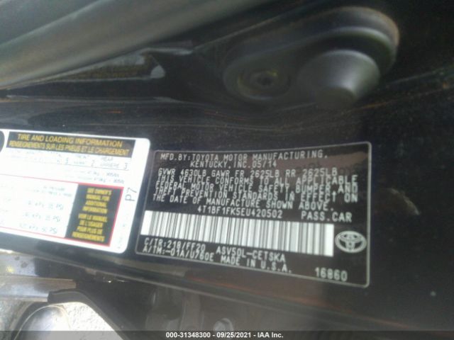 Photo 8 VIN: 4T1BF1FK5EU420502 - TOYOTA CAMRY 