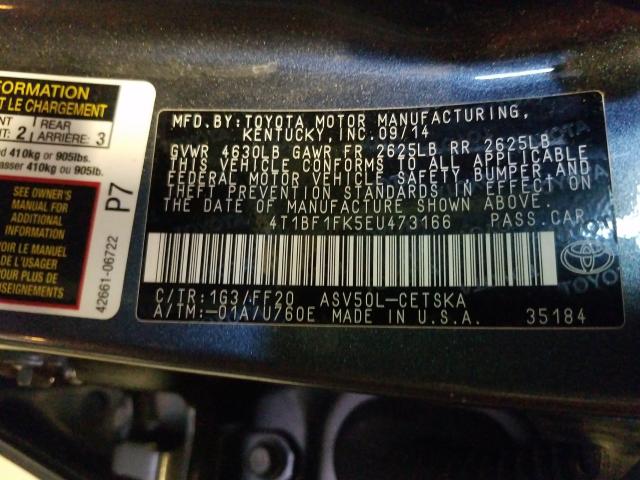 Photo 9 VIN: 4T1BF1FK5EU473166 - TOYOTA CAMRY L 