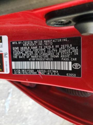 Photo 9 VIN: 4T1BF1FK5EU748535 - TOYOTA CAMRY L 