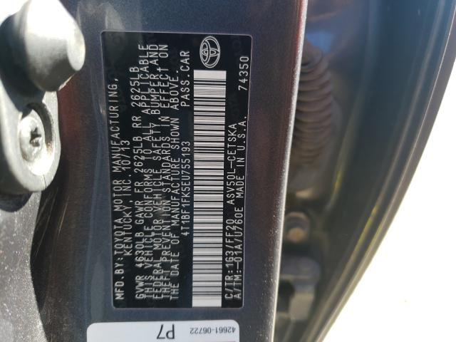 Photo 9 VIN: 4T1BF1FK5EU755193 - TOYOTA CAMRY L 