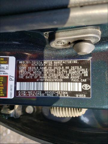 Photo 9 VIN: 4T1BF1FK5EU785326 - TOYOTA CAMRY L 