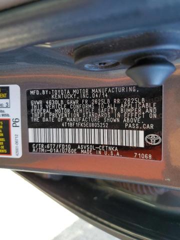 Photo 12 VIN: 4T1BF1FK5EU805252 - TOYOTA CAMRY L 