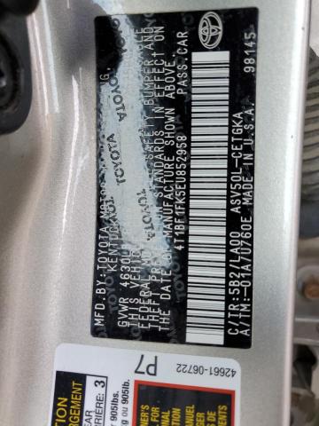 Photo 11 VIN: 4T1BF1FK5EU852958 - TOYOTA CAMRY L 