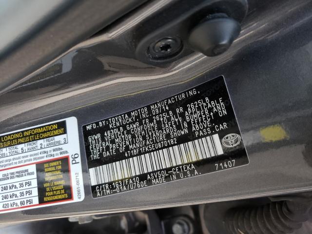 Photo 9 VIN: 4T1BF1FK5EU870182 - TOYOTA CAMRY L 