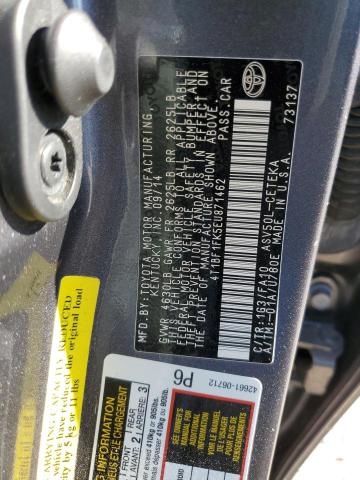 Photo 9 VIN: 4T1BF1FK5EU871462 - TOYOTA CAMRY L 