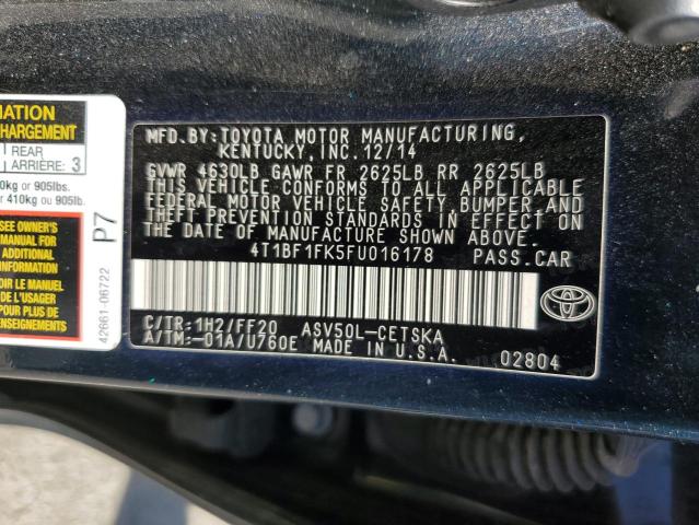 Photo 11 VIN: 4T1BF1FK5FU016178 - TOYOTA CAMRY LE 