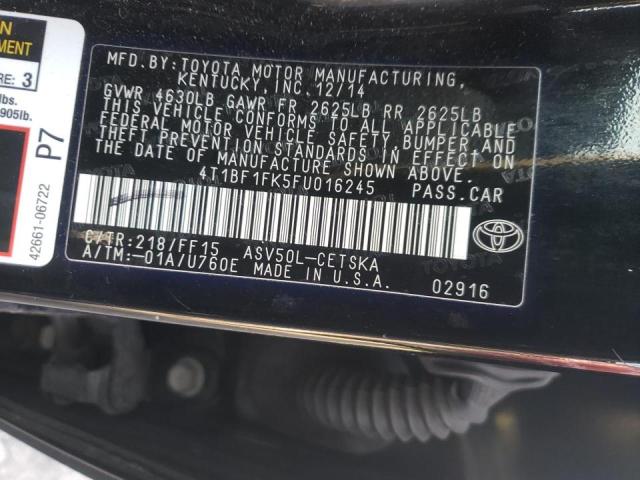 Photo 11 VIN: 4T1BF1FK5FU016245 - TOYOTA CAMRY LE 