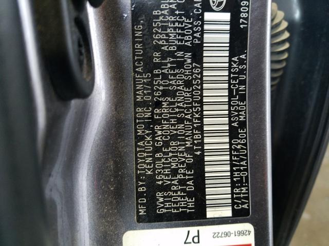 Photo 9 VIN: 4T1BF1FK5FU025267 - TOYOTA CAMRY LE 